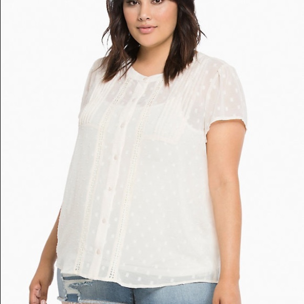 Torrid Pleated Button Top